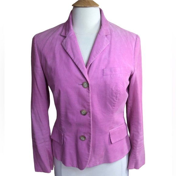 Ralph Lauren Pink vintage stripe 100%Cotton blazer w/3 button closure Size 10